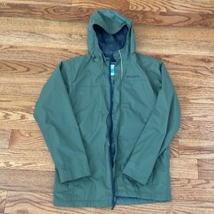 Columbia Rain Jacket / Windbreaker- Boys L Olive Green